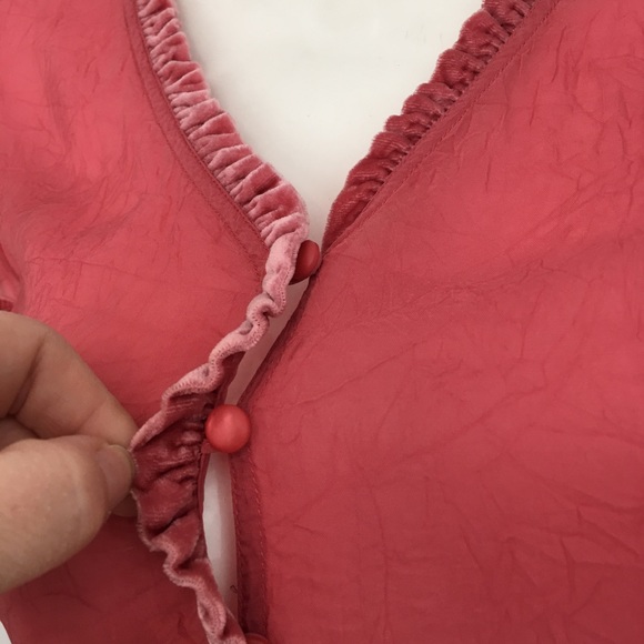 SOLD XS J. Jill Button Down Short Sleeve Sheer Top - Picture 5 of 8